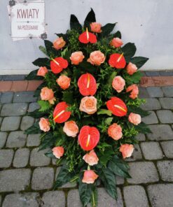 Wiązanka duża z naturalnych kwiatów na pogrzeb