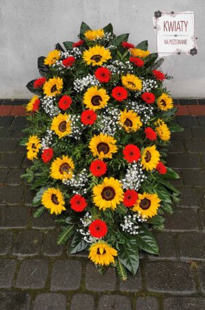 Wiązanka duża z naturalnych kwiatów na pogrzeb