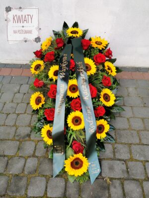 Duża wiązanka z naturalnych kwiatów na pogrzeb