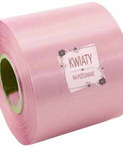 Szarfa satynowa Pudrowy Róż na pogrzeb