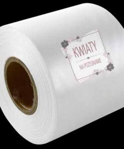 Szarfa satynowa Biała na pogrzeb