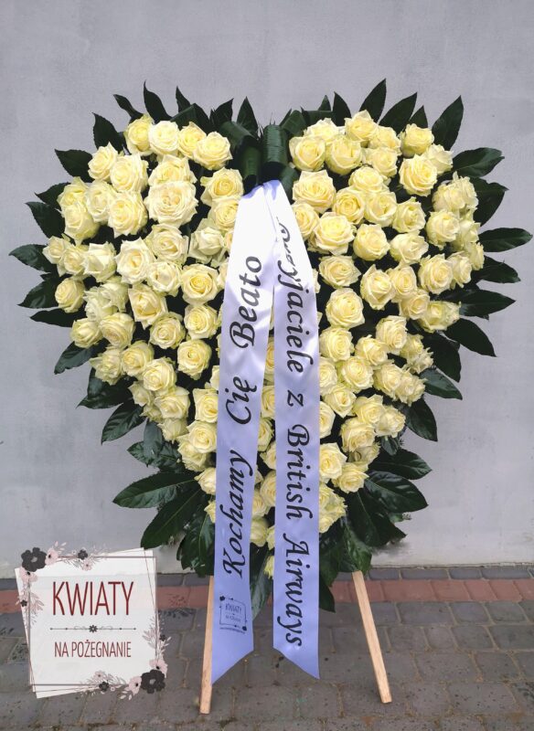 wieniec pogrzebowy w kształcie serca